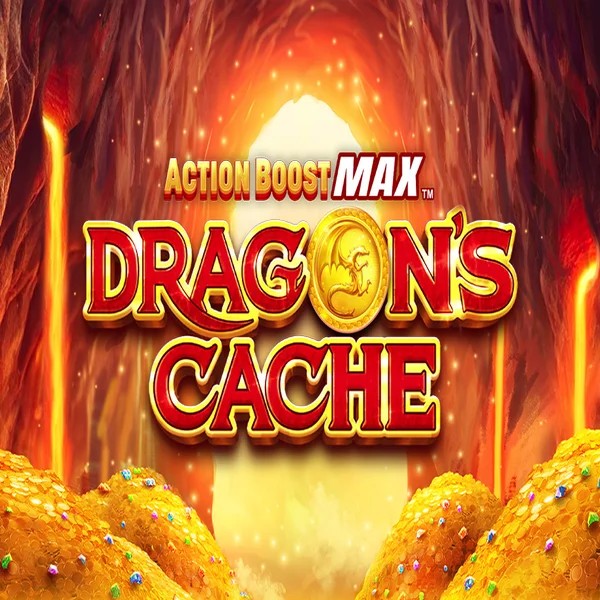 Action Boost Max Dragon's Cache by SpinPlay Games, showcased at casinostakee.eu – game logo