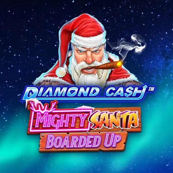 Diamond Cash Mighty Santa Boarded Up slot icon by Greentube, available at Stake Casino
