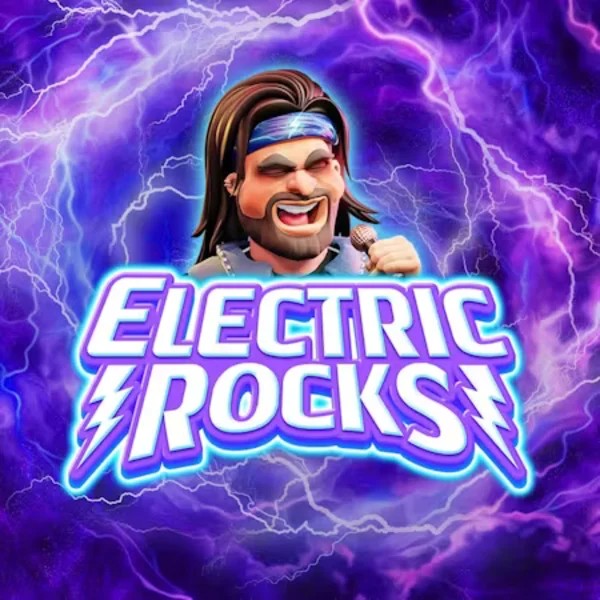 Electric Rocks slot logo by Inspired Gaming at Stake Casino