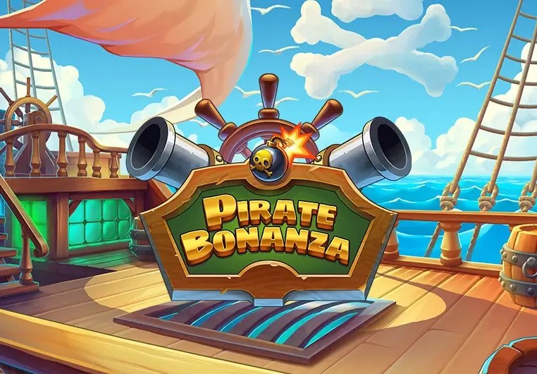 Pirate Bonanza Slot online game logo by Backseat Gaming on casinostakee.eu